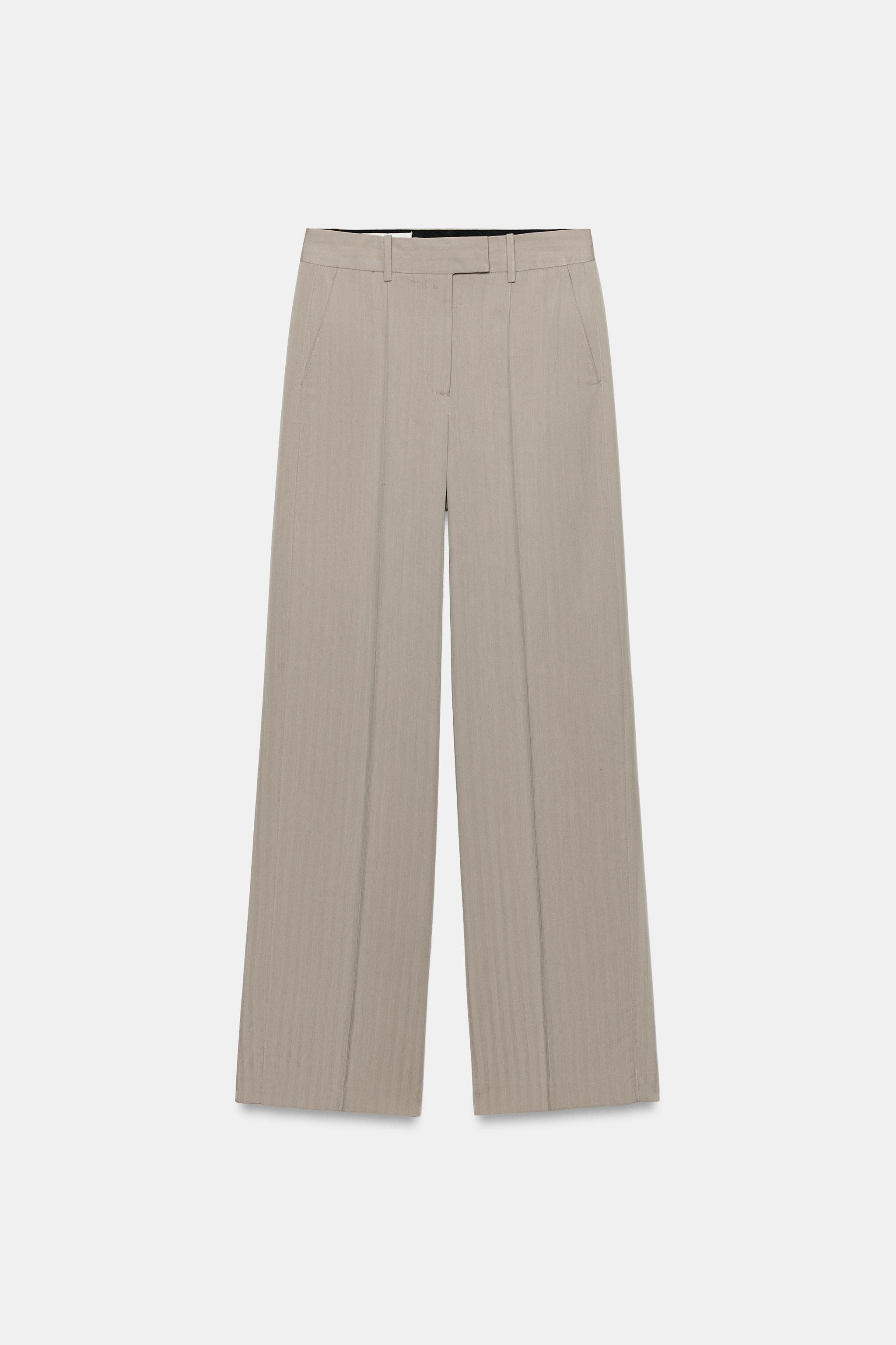 Женские брюки Zara HIGH-WAISTED STRAIGHT-LEG TROUSERS — фото 3