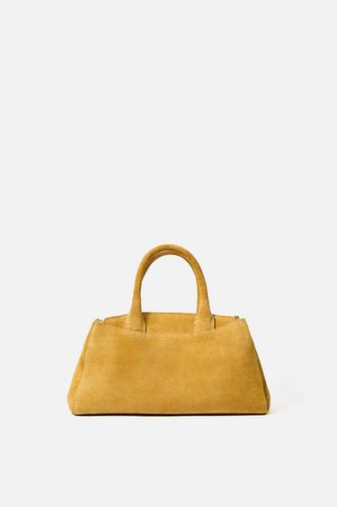 MINI-CITYTASCHE AUS VELOURSLEDER - Gelb von Zara