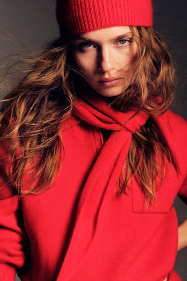 BANDANA LAINE ET CACHEMIRE - Rouge de Zara