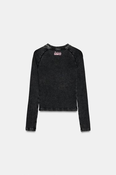 T-SHIRT CÔTELÉ SELENA GOMEZ - Gris anthracite de Zara - Image 4