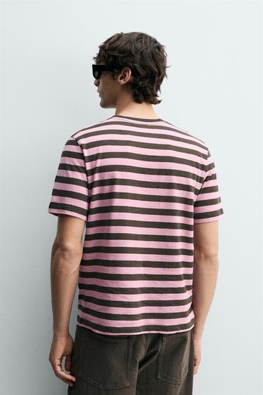 T-SHIRT EN JACQUARD À RAYURES - rayures de Zara - Image 2