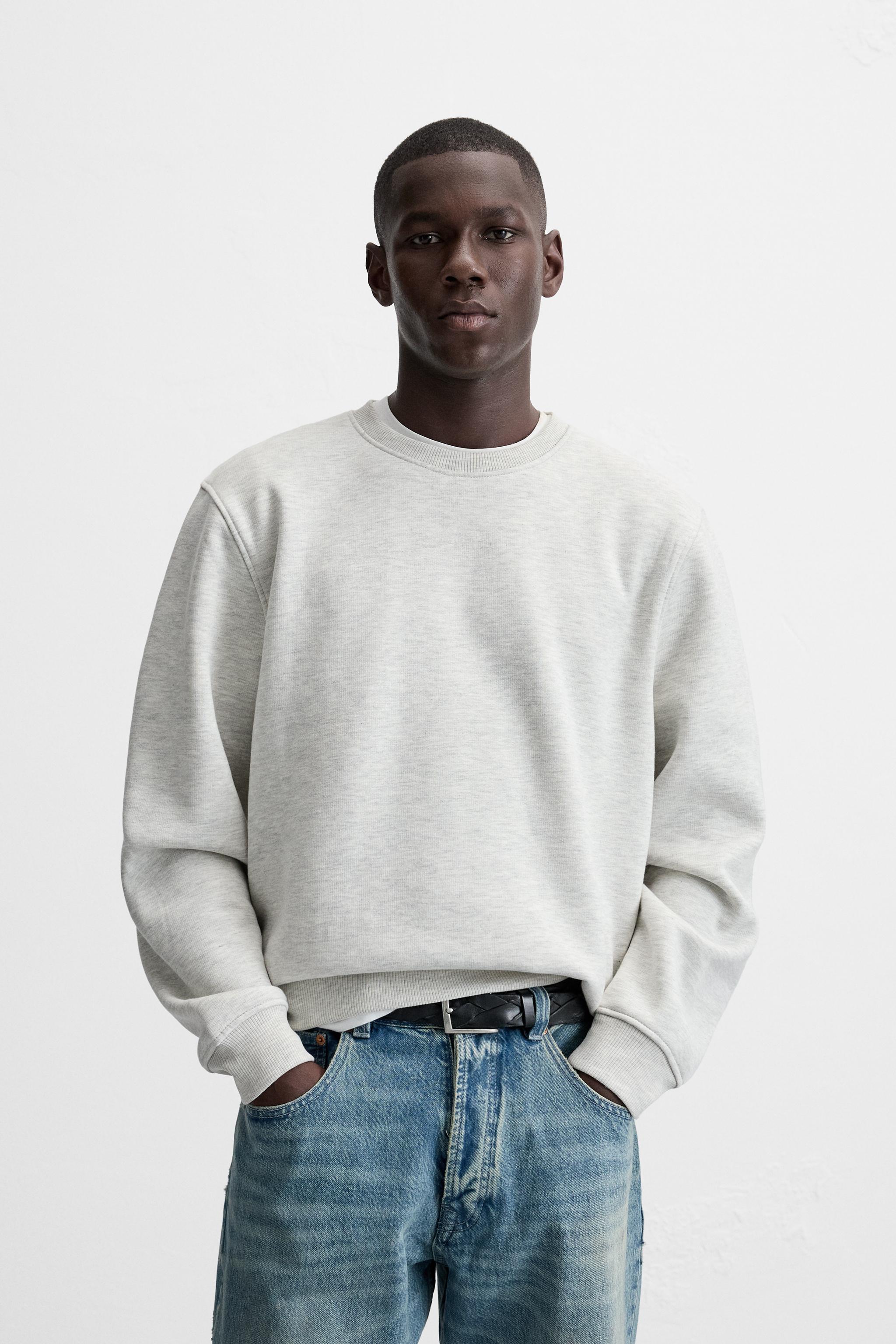 CREW NECK SWEATSHIRT Gray marl ZARA Canada