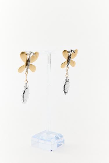 BOUCLES D'OREILLES COMBINÉES PAPILLON - Or / Argent de Zara - Image 2