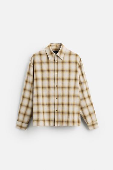 CAMISA RELAXED FIT CUADROS - Amarillo de Zara