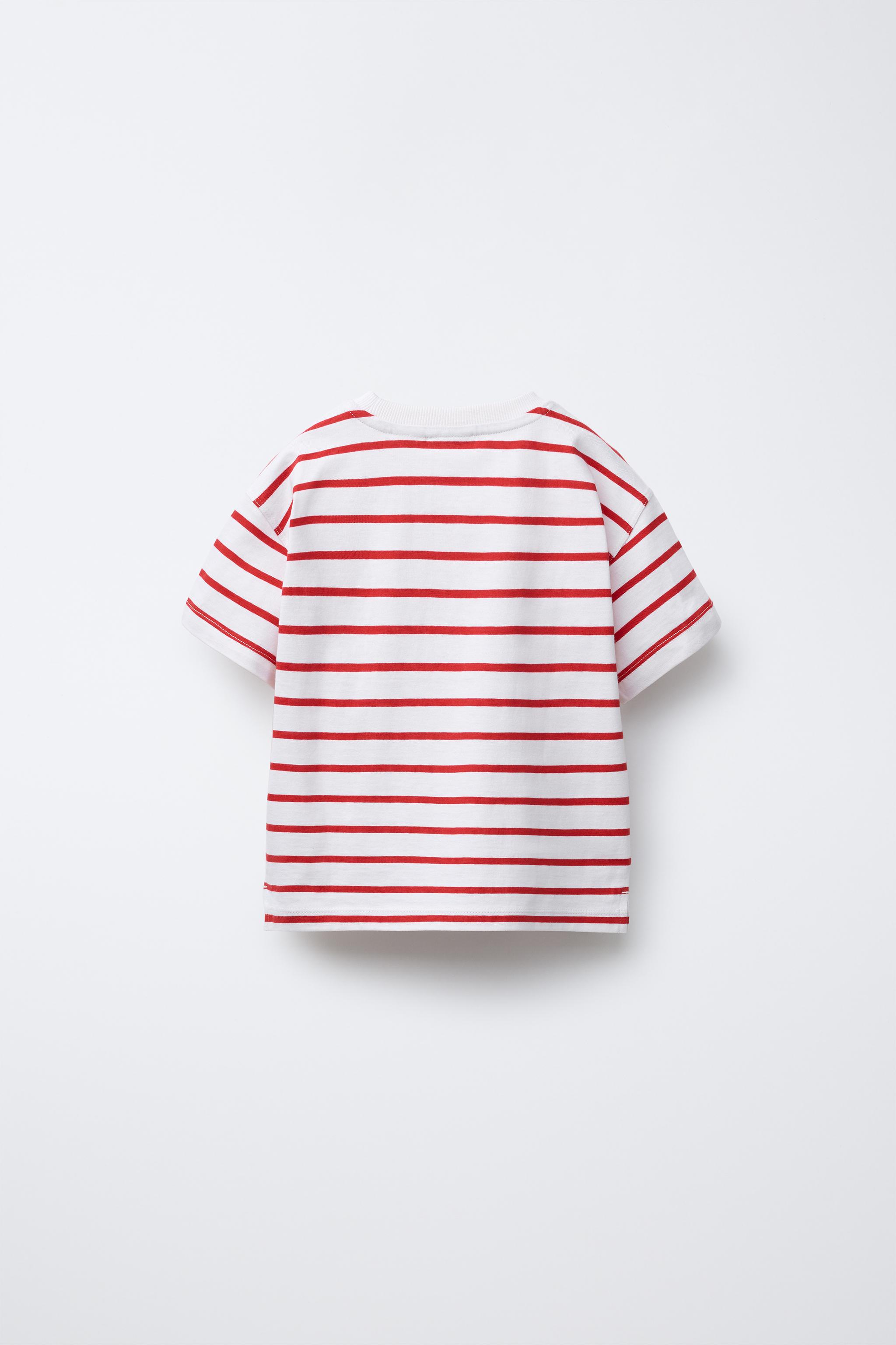ストライプ柄Tシャツ - ネイビーブルー | ZARA Japan / 日本