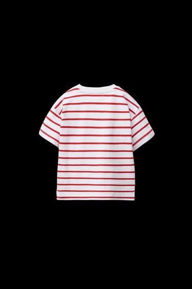 CAMISETA RAYAS - Rojo de Zara