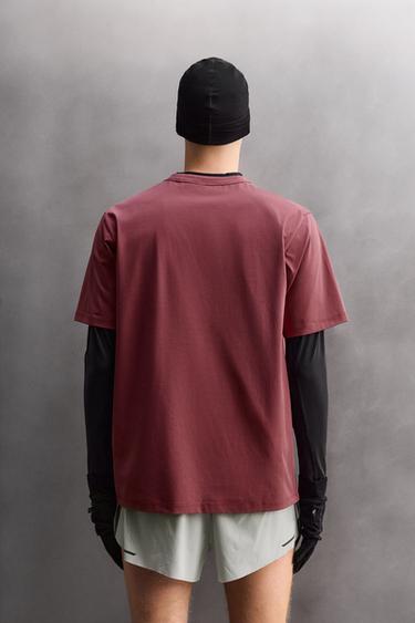 COTTON BLEND TECHNICAL T-SHIRT - Pink by Zara - Image 2