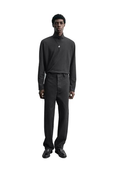 Zara OVERSIZED LÕIKEGA CHINO-PÜKSID - Must