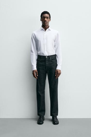 REGULAR FIT TEXTURED SHIRT - White by Zara - Image 0