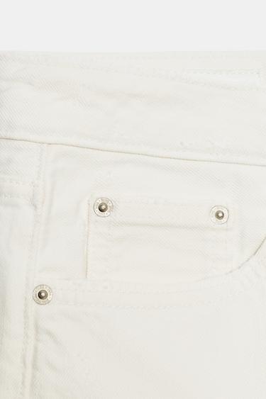 SHORT REGULAR EN JEAN TRF TAILLE MI-HAUTE - Blanc cassé de Zara - Image 7