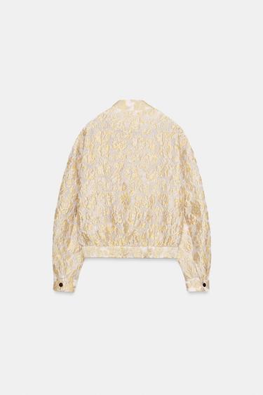BOMBER JACQUARD - Jaune clair de Zara - Image 7