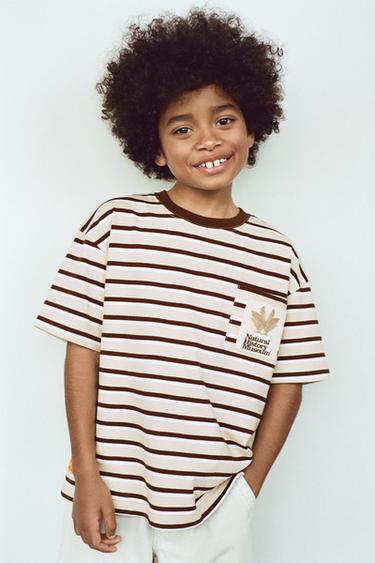 NATURAL HISTORY MUSEUM LONDON © STRIPED POCKET T-SHIRT - striped by Zara