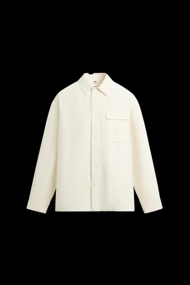 Zara TEXTURED OVERSHIRT LIMITED EDITION - Oyster-white