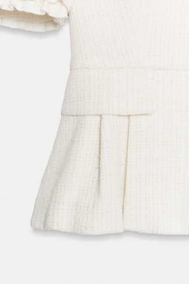 PEPLUM JACKET WITH SHORT RUFFLE SLEEVES - Ecru by Zara - Image 9