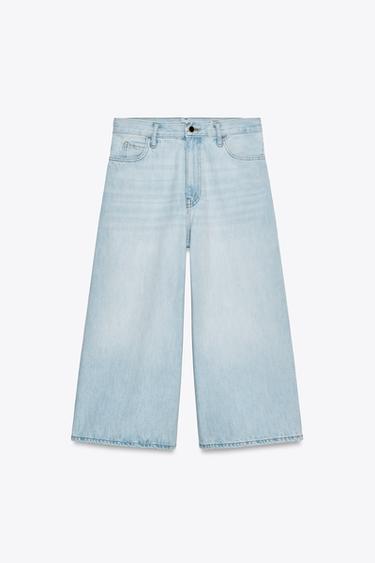 BERMUDA DENIM CULOTTE ZW COLLECTION - Bleu clair de Zara - Image 5