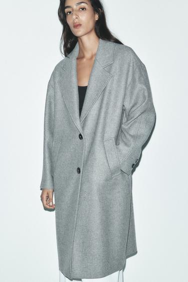 Zara OVERSIZED WOOL COAT - Gray