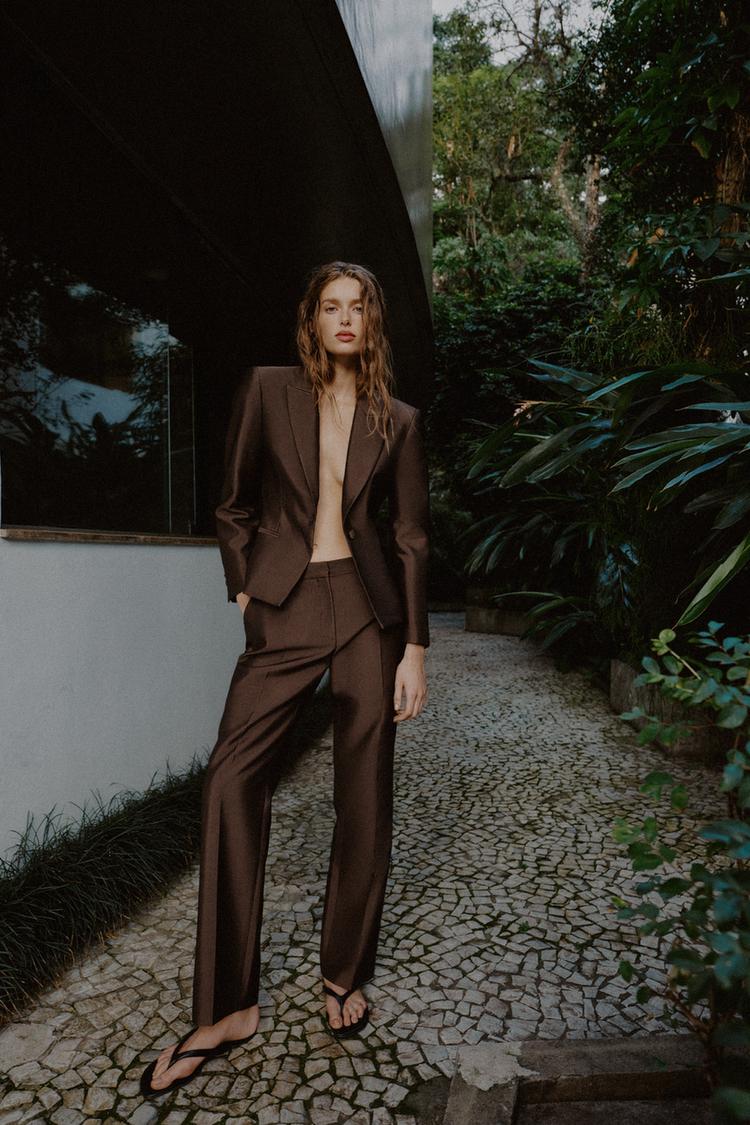 Pantalon slim satinado