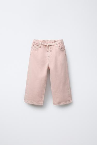 PANTALÓN SARGA WIDE LEG - Rosa empolvado de Zara