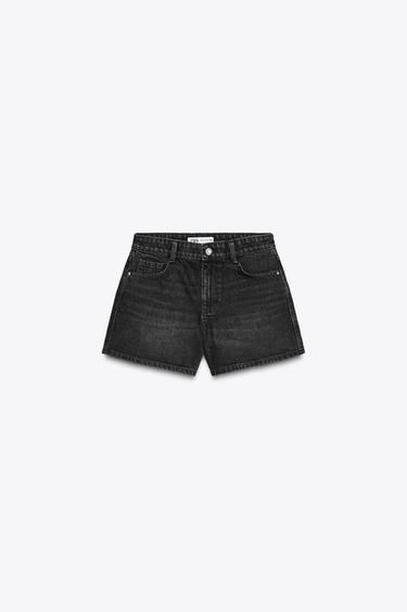 Z1975 MOM FIT MID-WAIST SHORTS - Black by Zara