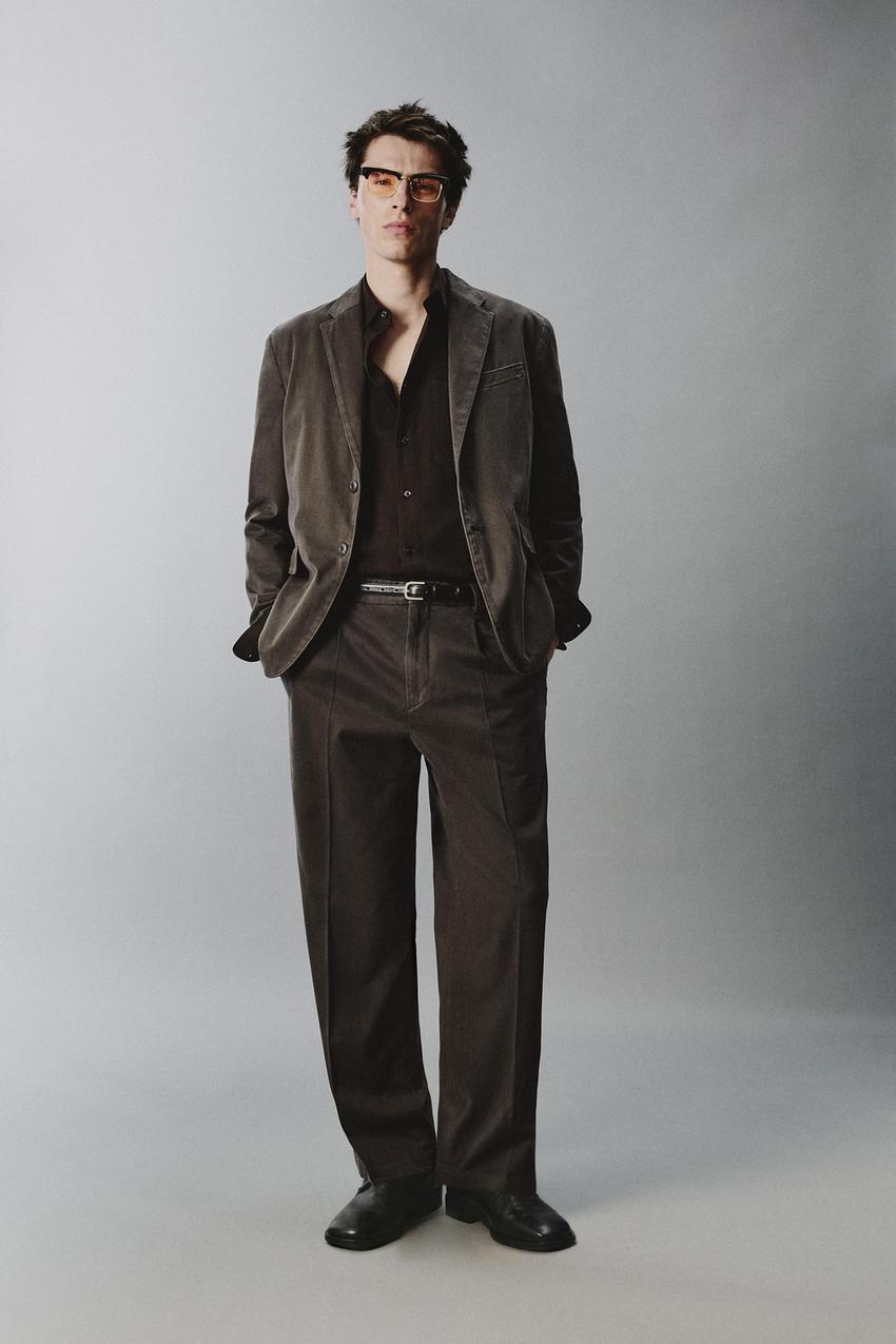WASHED EFFECT SUIT PANTS - Taupe gray | ZARA United States WASHED EFFECT SUIT PANTS - Taupe gray | ZARA United States