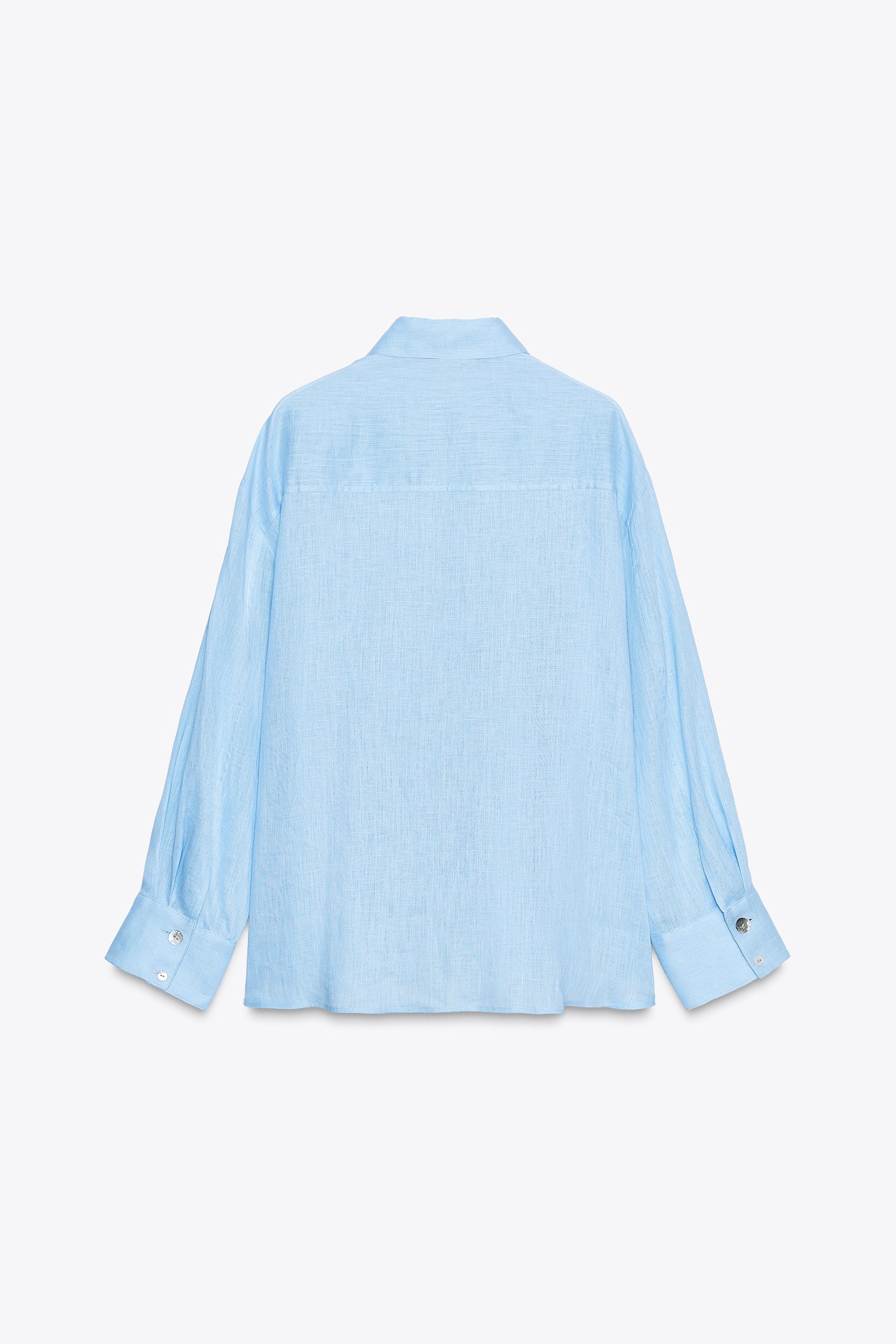 100% LINEN SHIRT WITH MIXED BUTTONS