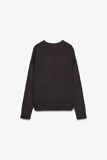 BASIC KNIT SWEATER - Brown by Zara - Image 6