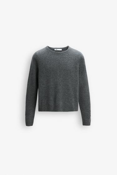 JERSEY BÁSICO 100% LANA - Gris oscuro de Zara