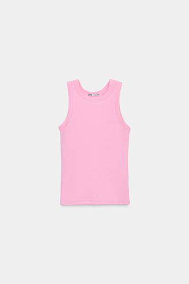 Zara SLEEVELESS T-SHIRT - Pink