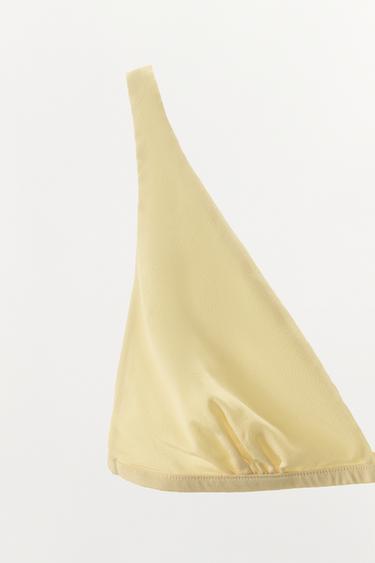 SILK BLEND TRIANGLE BRA - Yellow by Zara - Image 6