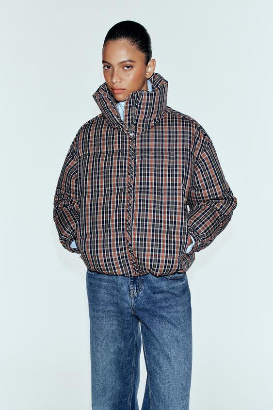 CHECK PADDED ANORAK - Reddish by Zara - Image 0