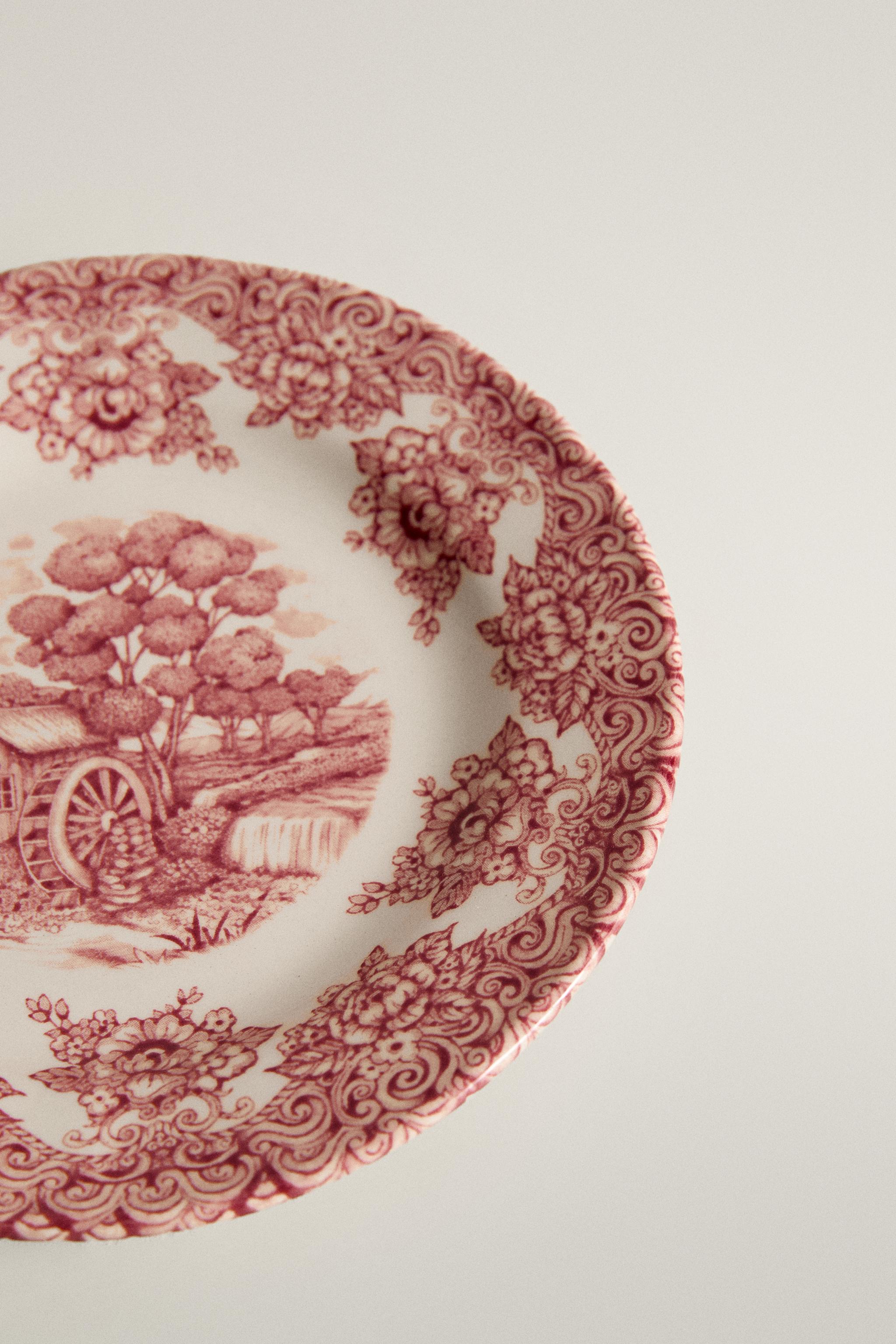 FLORAL LANDSCAPE EARTHENWARE SIDE PLATE