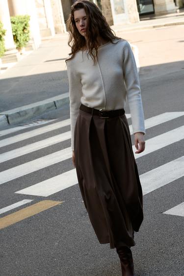 PULL EN MAILLE SOFT À NERVURE - Blanc cassé de Zara - Image 2