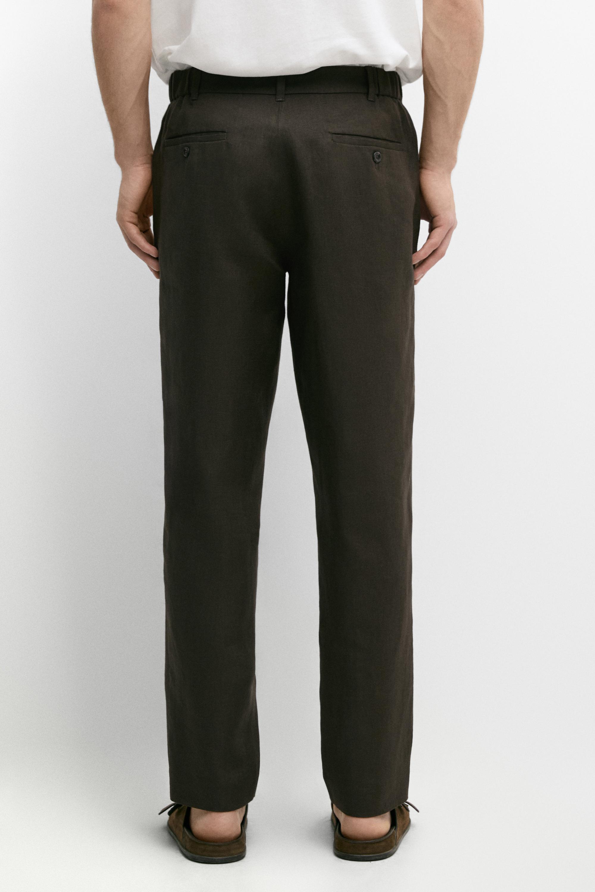 Tapered fit linen pants