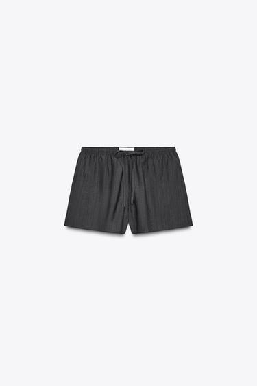 SHORT EFFET PLISSÉ - Bleu pétrole de Zara - Image 3