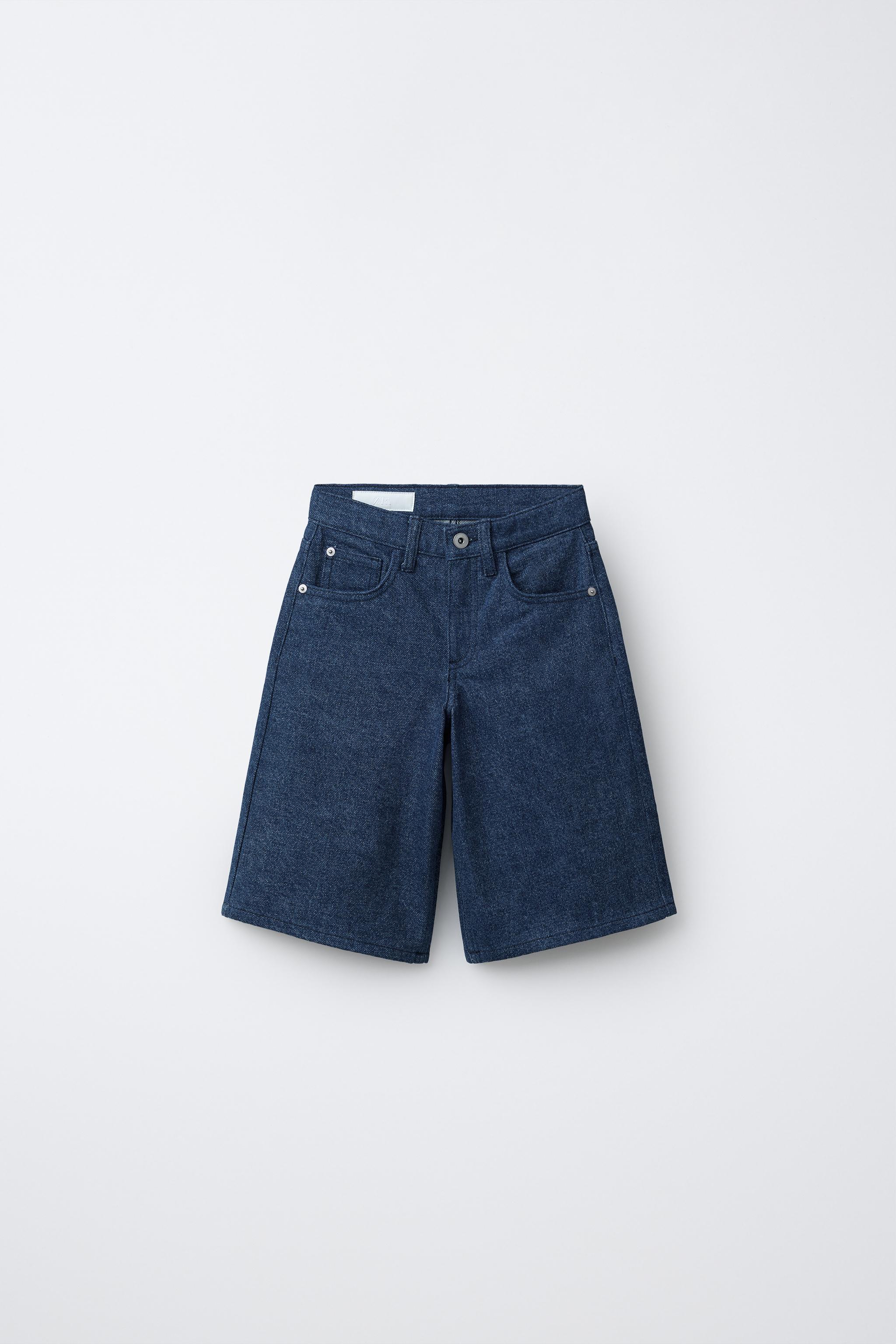 ストーンウォッシュ加工ロングバミューダパンツ - ブルー | ZARA Japan