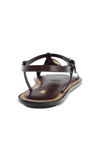 Zara SANDALS WITH METALLIC APPLIQUÉ - Brown