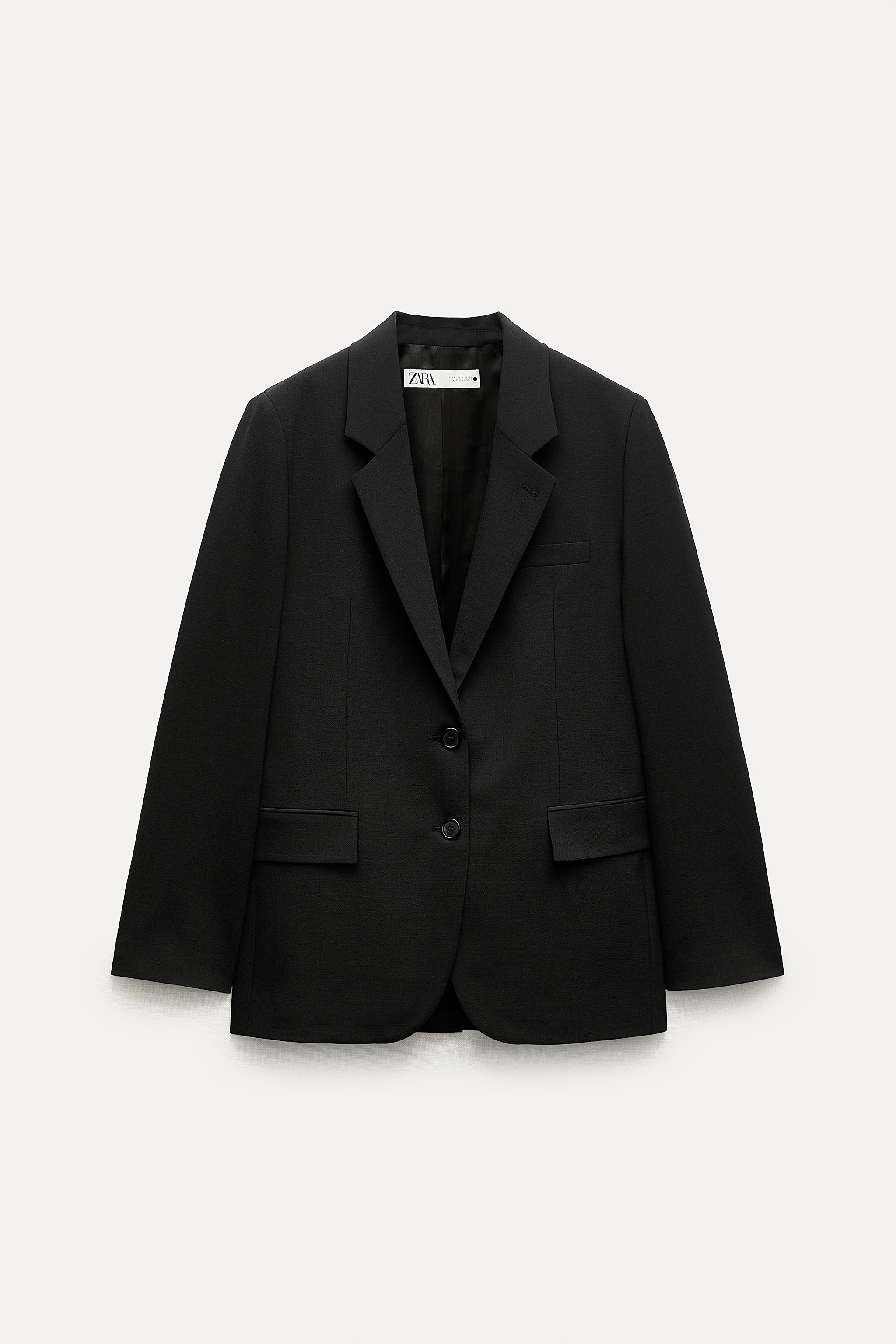 Zara long shop black blazer