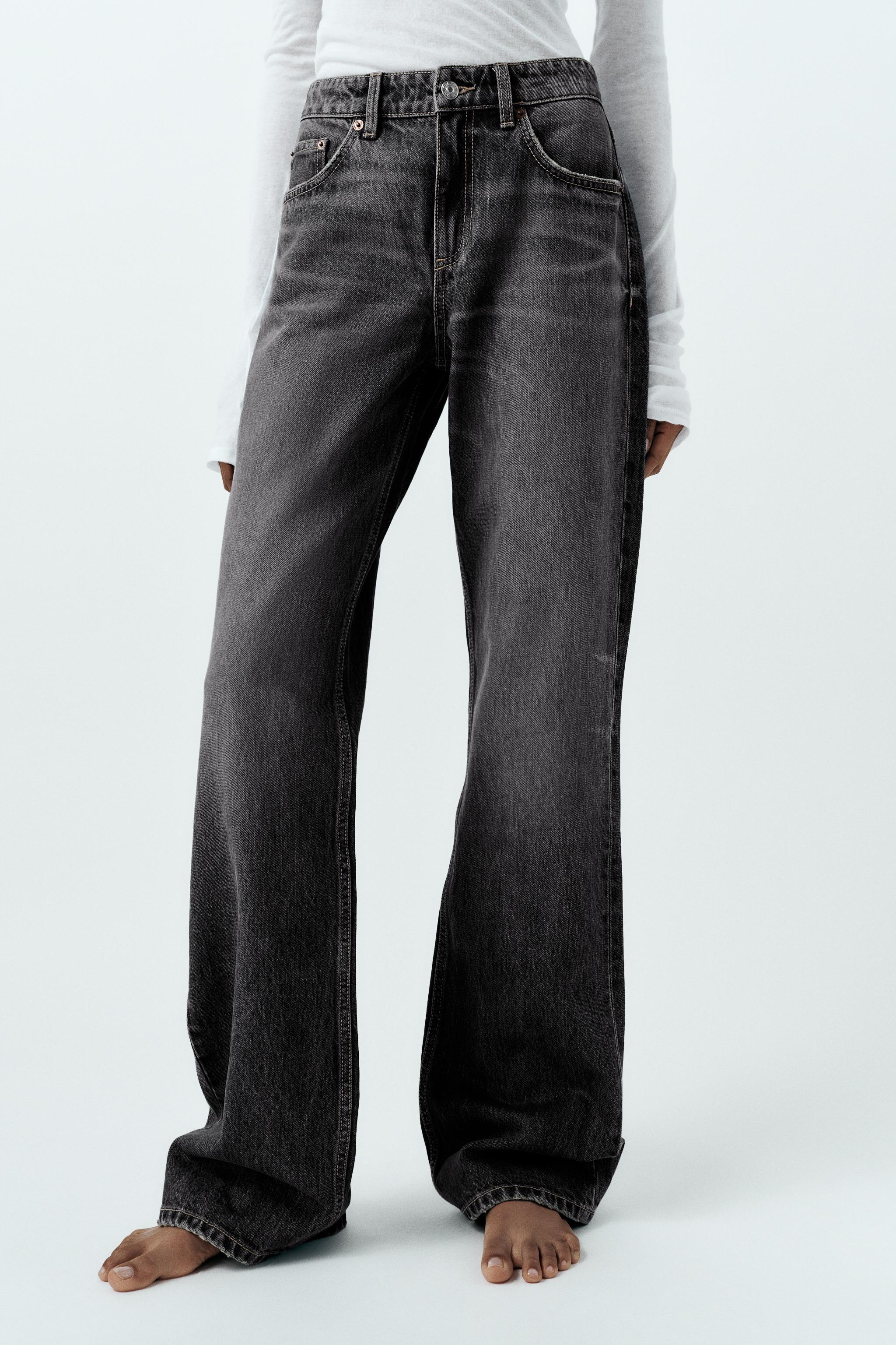 TRF LOW RISE STRAIGHT CUT JEANS - Anthracite grey | ZARA 