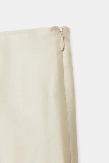 JUPE MIDI BIMATIÈRE ZW COLLECTION - Écru de Zara - Image 7