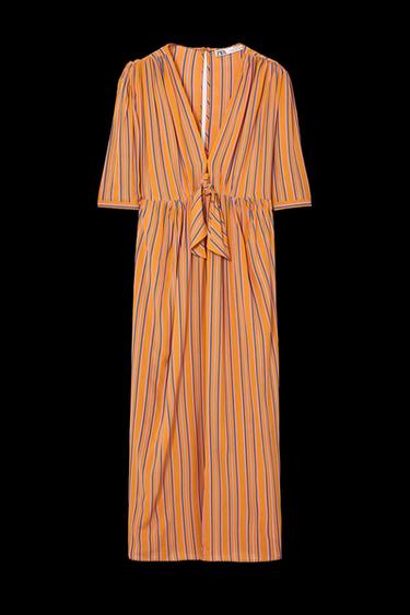LIMITED EDITION STRIPED MIDI DRESS - Orange by Zara