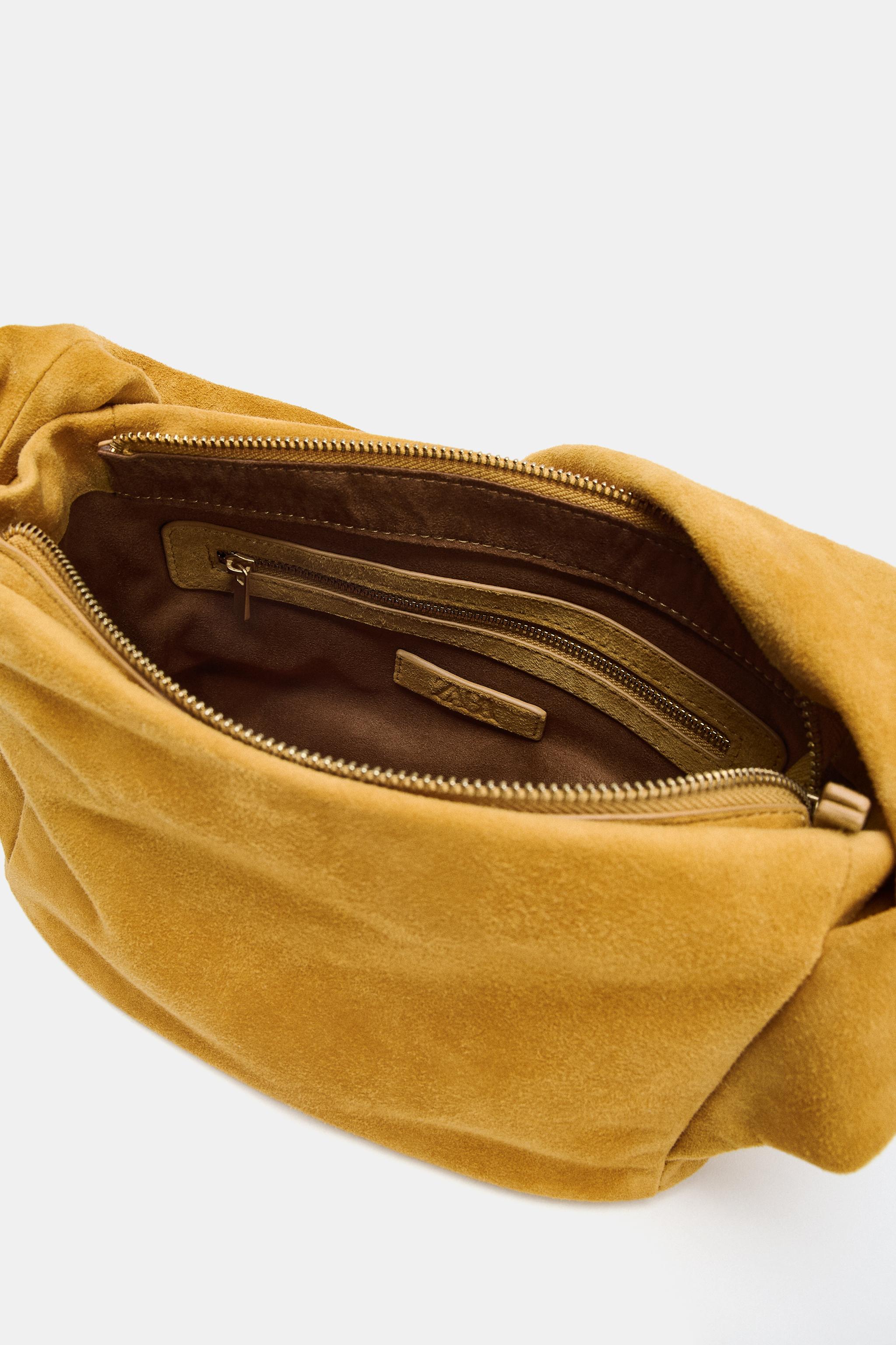 ◆LEE◆ Corduroy square shoulder bag mustard SUEDE LEATHER CROSSBODY BAGS - Mustard Yellow | ZARA Canada