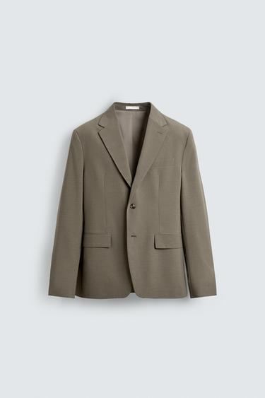 КОСТЮМНЫЙ БЛЕЙЗЕР СТРУКТУРНОЙ ТКАНИ — СЕРОВАТО-КОРИЧНЕВЫЙ от Zara