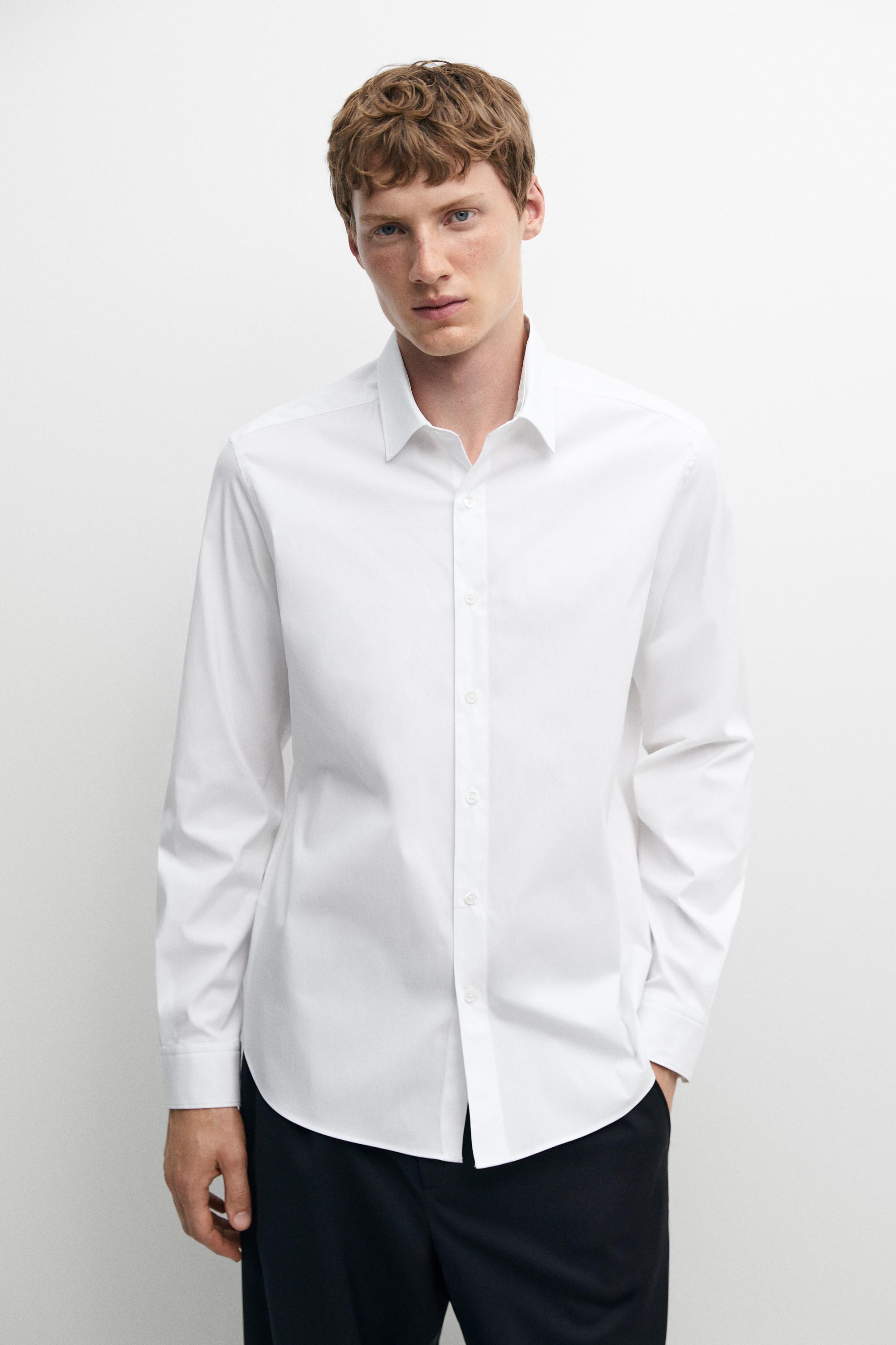 Slim fit stretch shirt — White