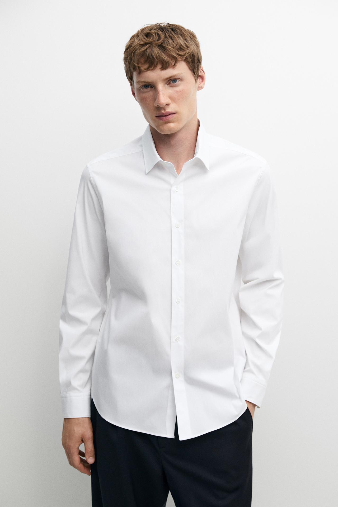 Stretch slim fit shirt — White
