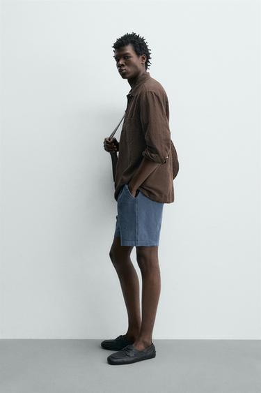 BERMUDA JOGGING EFFET DÉLAVÉ - Bleu de Zara - Image 3