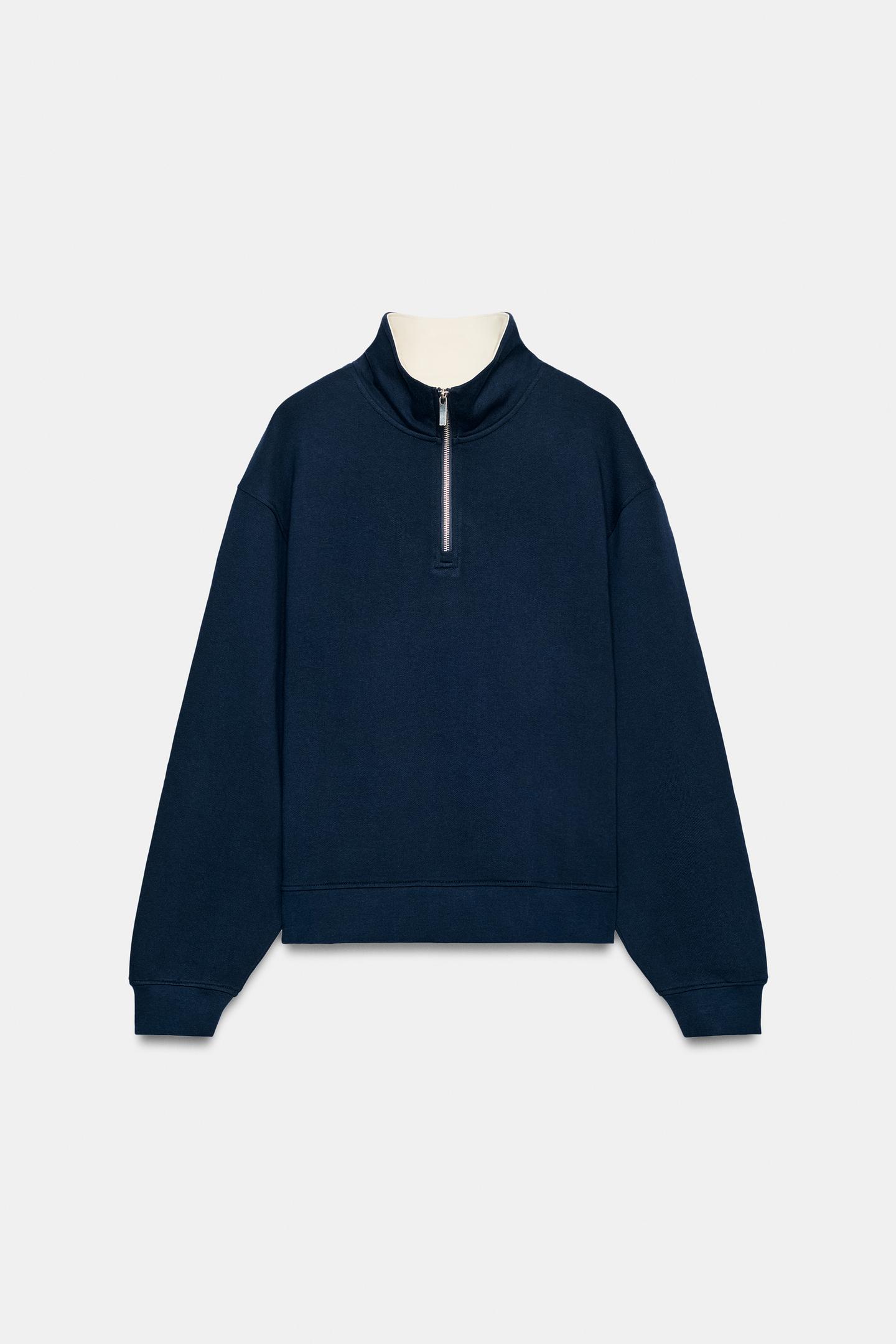 Женская толстовка Zara Zip-Up, цвет: Синий — фото 6