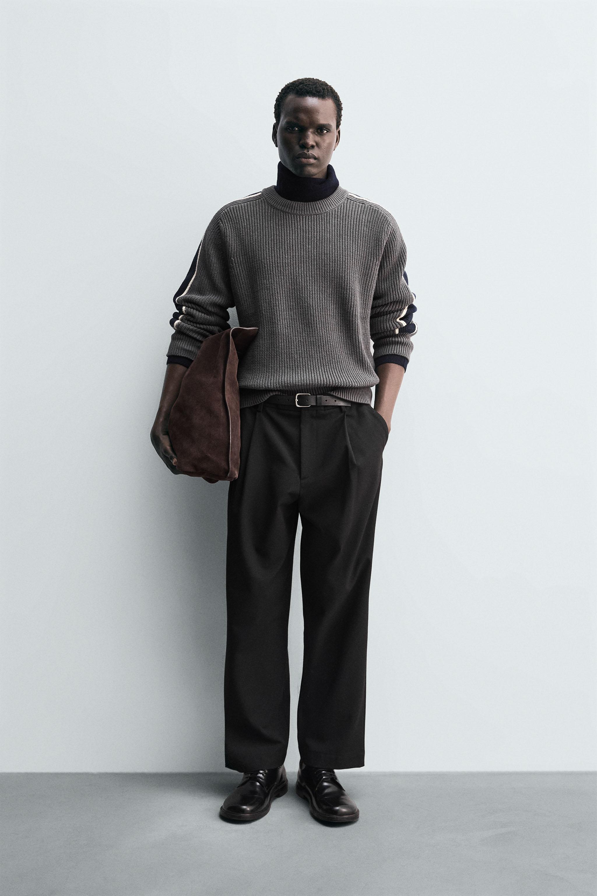 カラーブロックストライプセーター - グレー | ZARA Japan / 日本