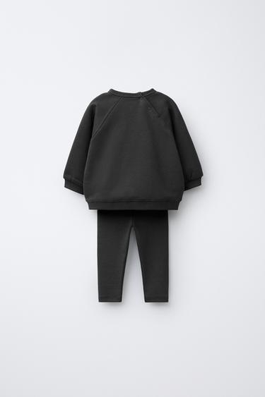 ENSEMBLE SWEAT-SHIRT ET LEGGING UNI - Anthracite foncé de Zara - Image 1
