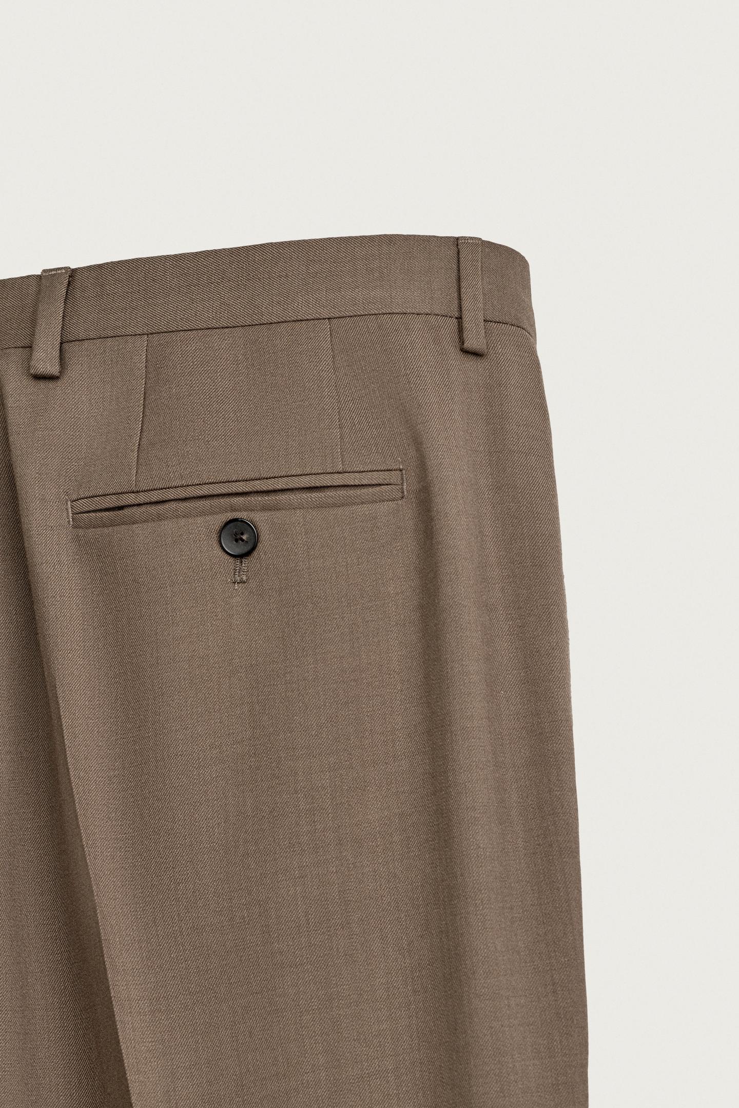 Мужские брюки Zara Regular Fit Suit, цвет: Серо-коричневый коричневый — фото 8
