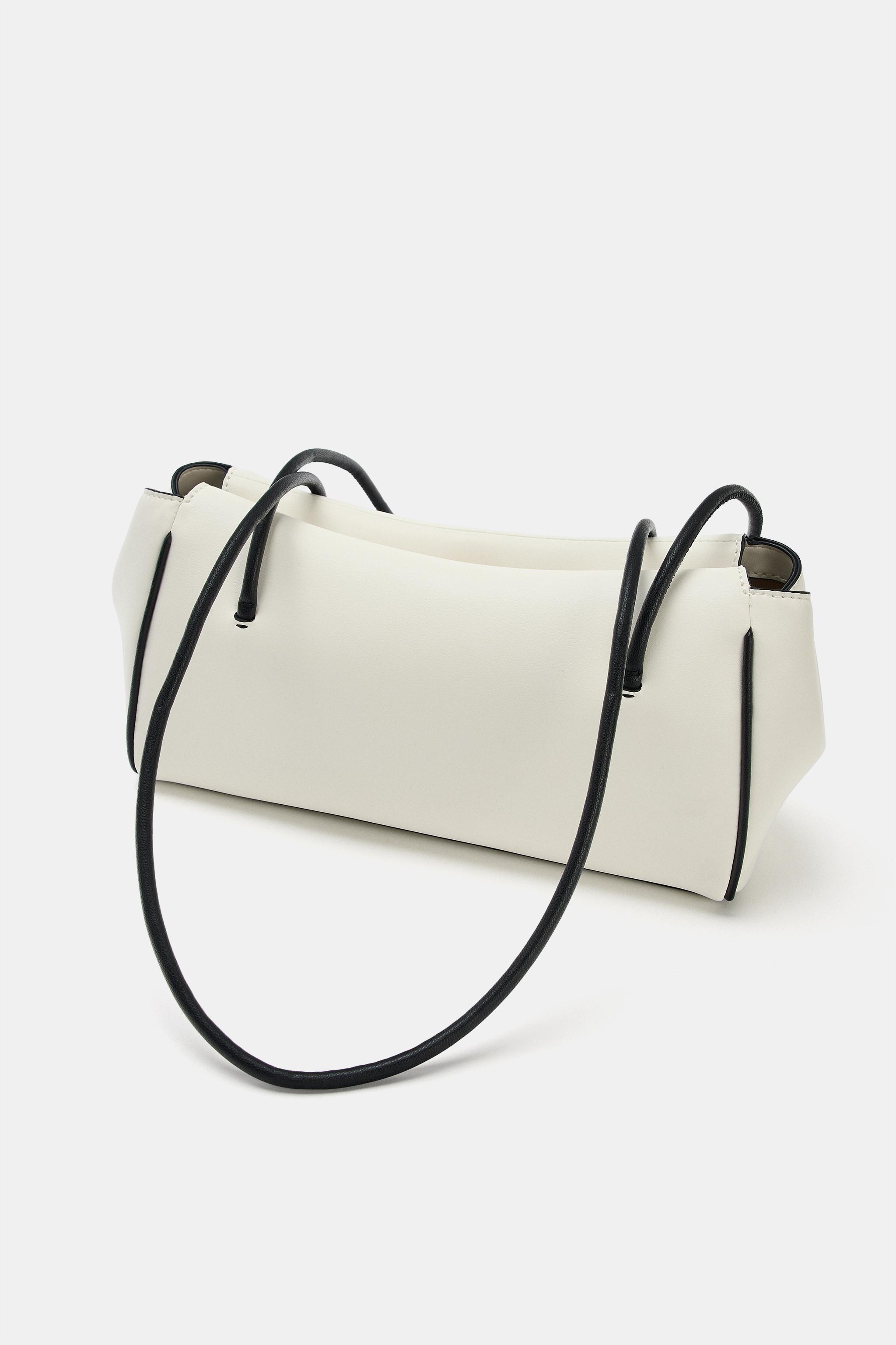 ELONGATED SHOULDER BAG — white